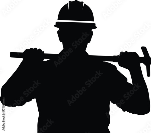 Construction worker silhouette a powerful symbol of labor and industry