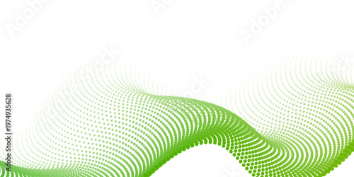 blank green wavy line background. Subtle pattern. Digital polka.