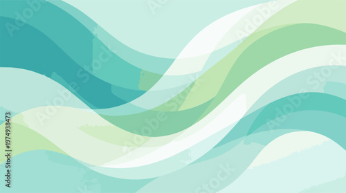 Abstract wavy background with fluid green and blue gradient shapes