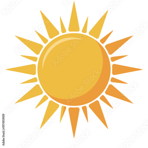 Sunshine icon flat vector yellow sun illustration simple weather symbol