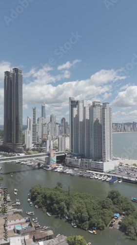 Beach, Ocean and City Skyline Surrounded by Nature