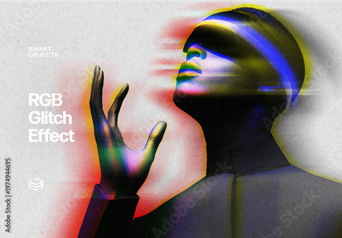 RGB Motion Photo Effect Mockup