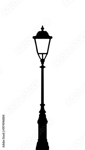 Vintage street lamp illustration for urban design architecture lighting concept suitable for outdoor environments city scenes and decorative graphics