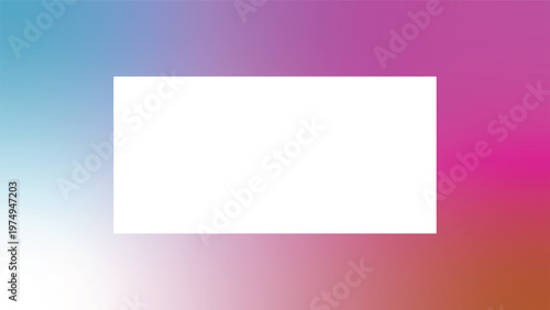 Blank white rectangle centered on vibrant gradient background, of blue, purple, pink, and red