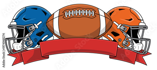 american football helmet rivalry vector illustration