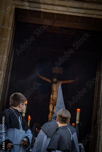 Semana Santa Valladolid, desfiles procesionales de manifestación religiosa católica en Valladolid España. celebración de la Semana Santa en España actos religiosos que recuerdan la muerte y resurrecci