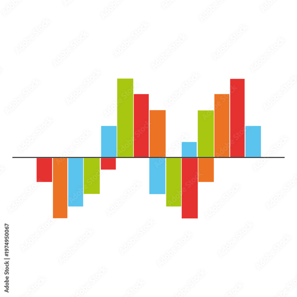 Fototapeta premium Two parts bars chart 3
