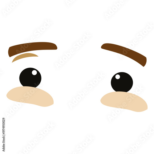 Tensed eye expression