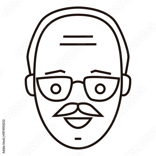 Vászonkép Old man mild glance mustache