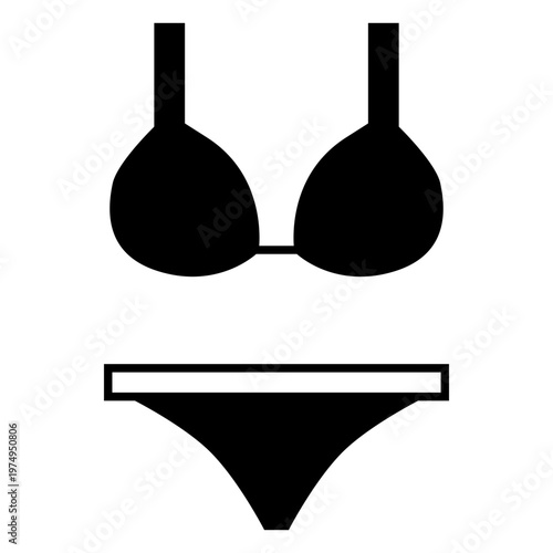 Flat black bikini underwear