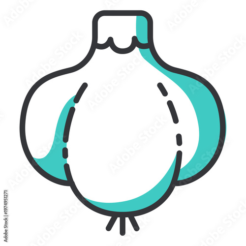 Flat garlic stroke icon