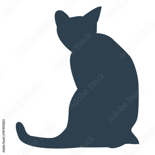 Cat licking silhouette