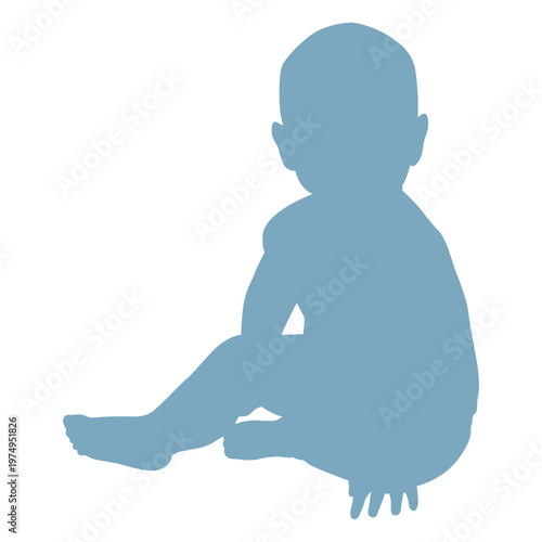 Baby sitting silhouette baby silhouette
