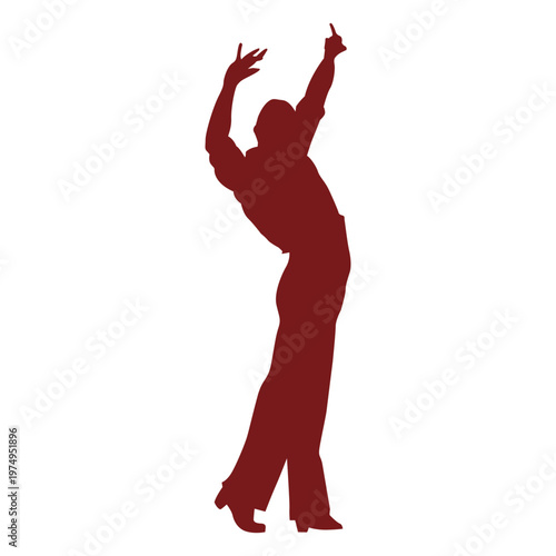 Flamenco dancer man hands up silhouette
