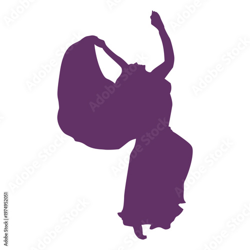 Veil belly dancer silhouette