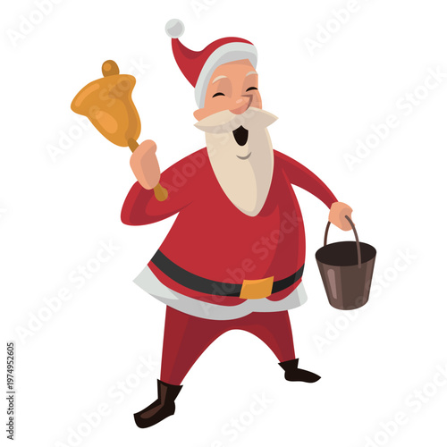 Santa ringing bell cartoon