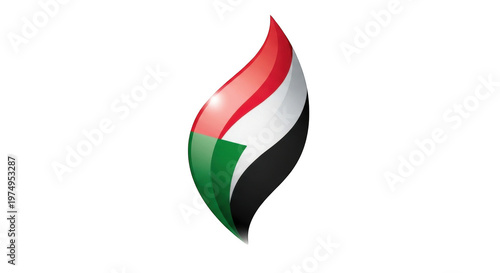 Free Download Flag of sudan in a flame shape isolated on transparent background - GFXLoad