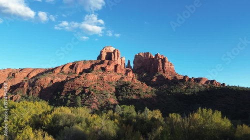 Over trees to Cathedral Rock - Sedona, Arizona