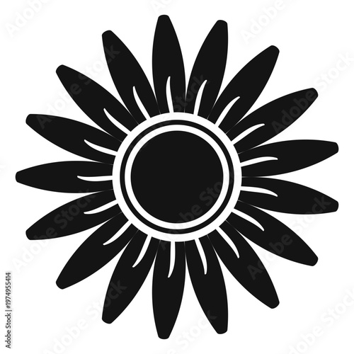 Grey sunflower head clipart