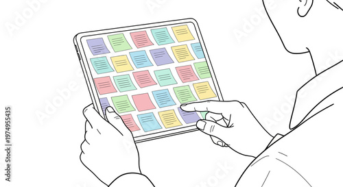 Man holding a color swatch board.