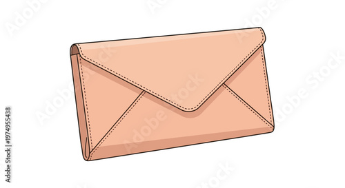 Pink leather envelope clutch handbag.