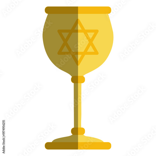 Golden goblet with jewish star