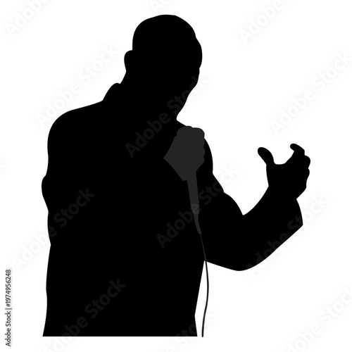 Man singing silhouette