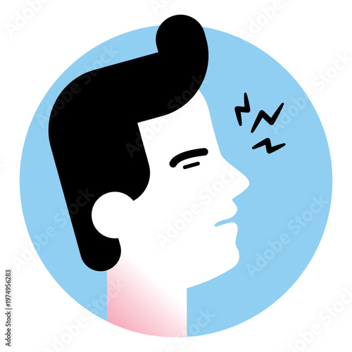 Sore throat sickness symptom icon