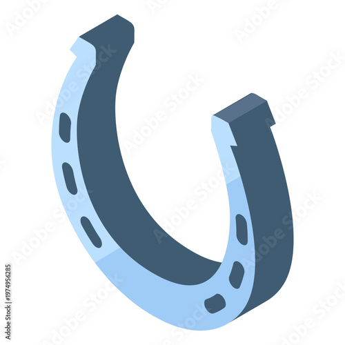 Six holes silver horseshoe icon