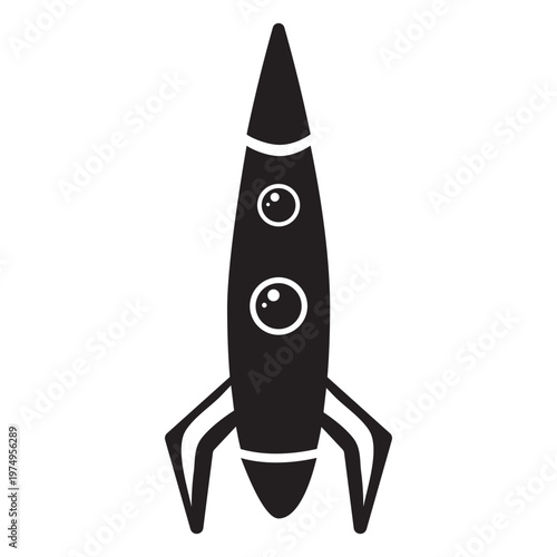 Space rocket flat icon