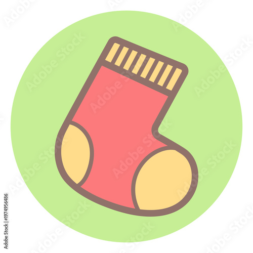 Baby sock circle icon