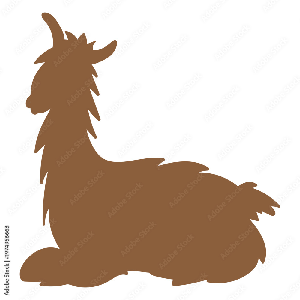 Fototapeta premium Llama lying silhouette