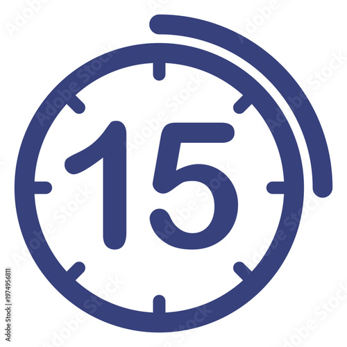 15 minutes clock icon