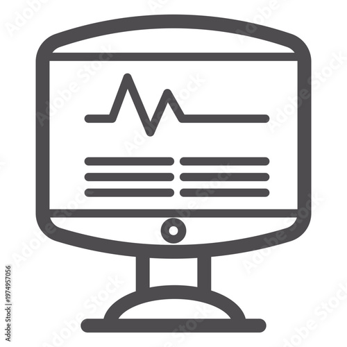Heart rate monitor stroke icon