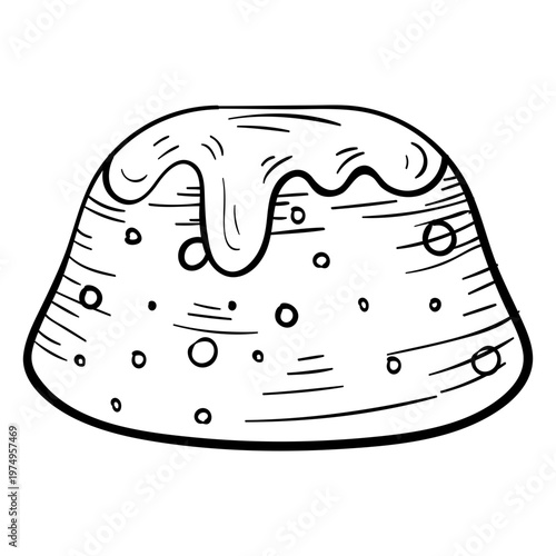 Creme caramel hand drawn