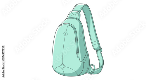 Teal colored small backpack.