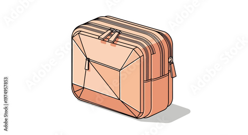 Colorful pink luggage travel bag.