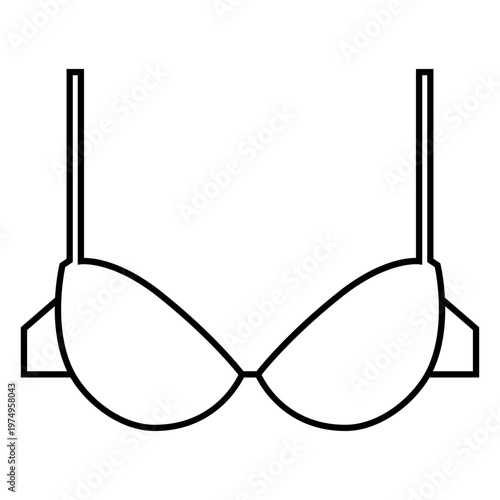 Women plunge bra stroke icon