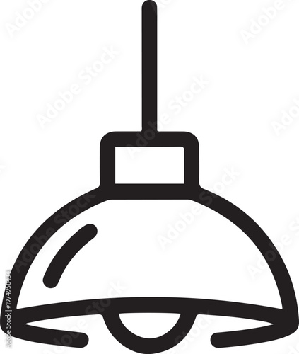 Hanging lamp vector line icon. Lamp logo outline icon. Loft style chandelier. Black line light bulb vector. one line Icon drawing
