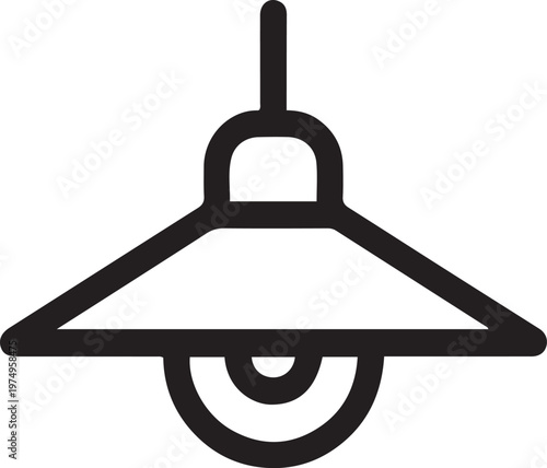 Hanging lamp vector line icon. Lamp logo outline icon. Loft style chandelier. Black line light bulb vector. one line Icon drawing