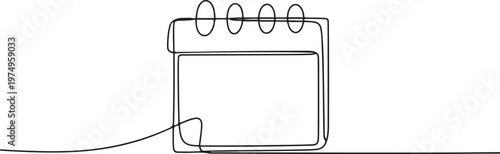 Calendar icon line continuous drawing vector. One line Calendar icon. one line Icon drawing