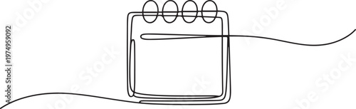 Calendar icon line continuous drawing vector. One line Calendar icon. one line Icon drawing
