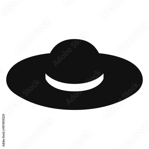 Floppy straw hat flat icon