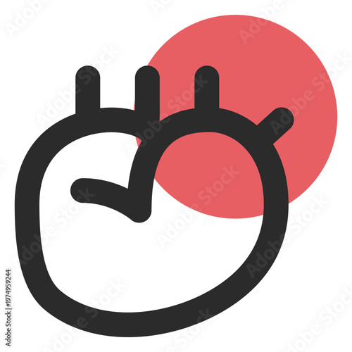 Heart organ colored stroke icon