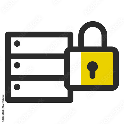 Locked archive colored stroke icon