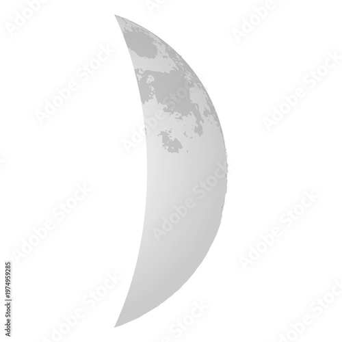 Lunar crescent realistic icon