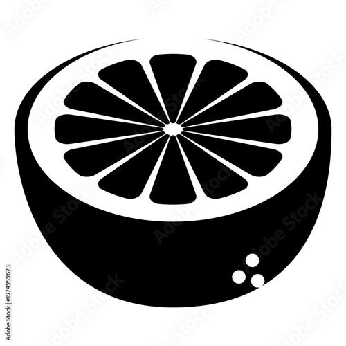 Half cut orange silhouette