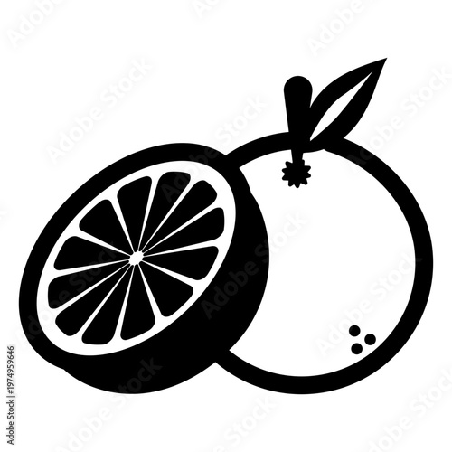 Orange and half silhouette