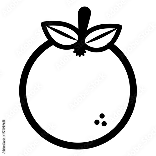 Orange with leaves stroke icon