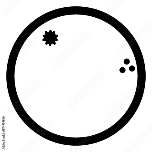 Whole orange fruit stroke silhouette